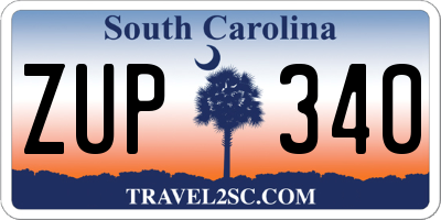 SC license plate ZUP340