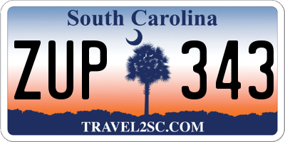 SC license plate ZUP343