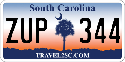 SC license plate ZUP344