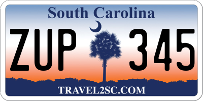 SC license plate ZUP345