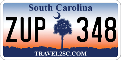SC license plate ZUP348