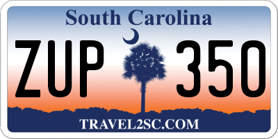 SC license plate ZUP350