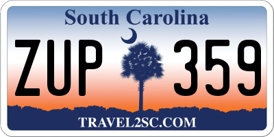 SC license plate ZUP359