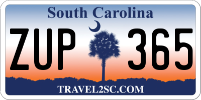 SC license plate ZUP365