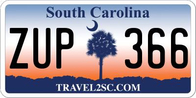 SC license plate ZUP366
