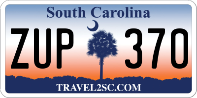 SC license plate ZUP370