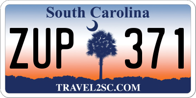 SC license plate ZUP371