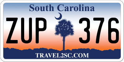 SC license plate ZUP376