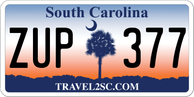 SC license plate ZUP377