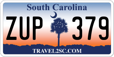 SC license plate ZUP379