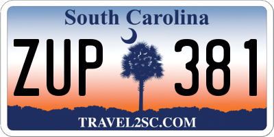 SC license plate ZUP381