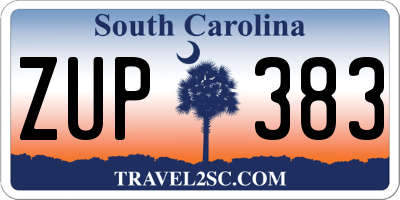 SC license plate ZUP383