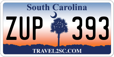 SC license plate ZUP393