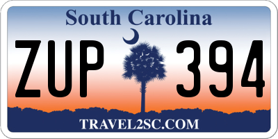 SC license plate ZUP394