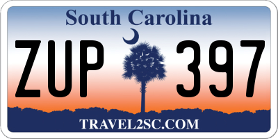 SC license plate ZUP397