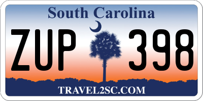 SC license plate ZUP398