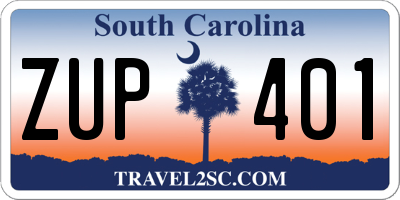 SC license plate ZUP401
