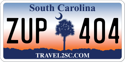 SC license plate ZUP404