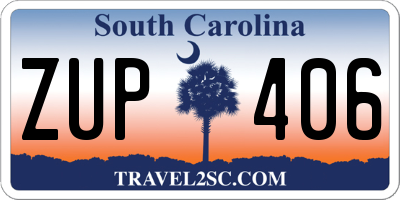SC license plate ZUP406