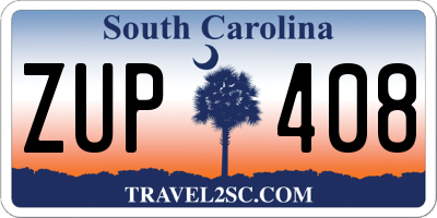 SC license plate ZUP408