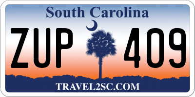 SC license plate ZUP409