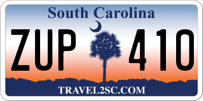 SC license plate ZUP410