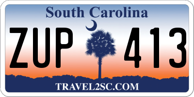 SC license plate ZUP413