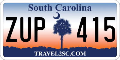 SC license plate ZUP415