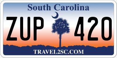 SC license plate ZUP420