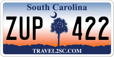 SC license plate ZUP422