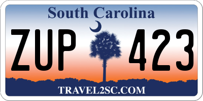 SC license plate ZUP423