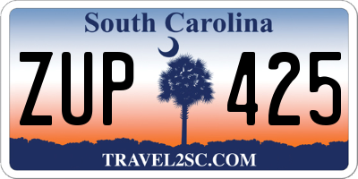 SC license plate ZUP425