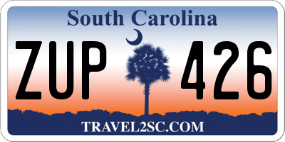 SC license plate ZUP426