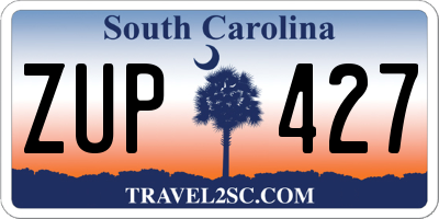 SC license plate ZUP427