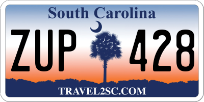 SC license plate ZUP428
