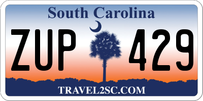 SC license plate ZUP429
