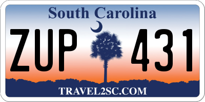 SC license plate ZUP431