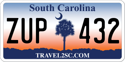 SC license plate ZUP432