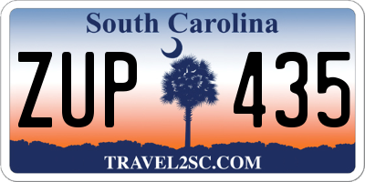 SC license plate ZUP435