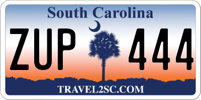 SC license plate ZUP444