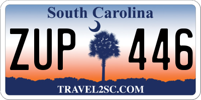 SC license plate ZUP446