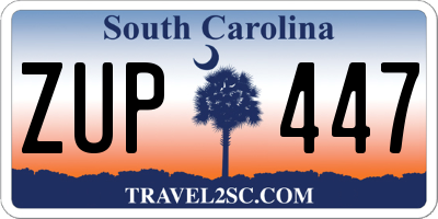SC license plate ZUP447