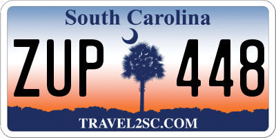 SC license plate ZUP448