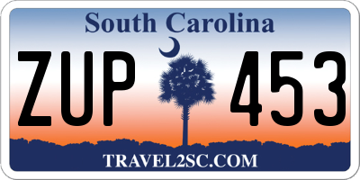 SC license plate ZUP453