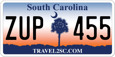 SC license plate ZUP455