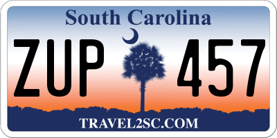 SC license plate ZUP457