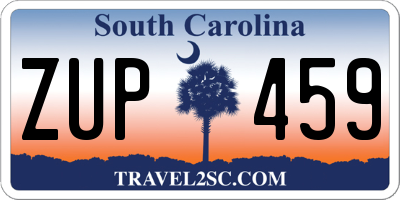 SC license plate ZUP459