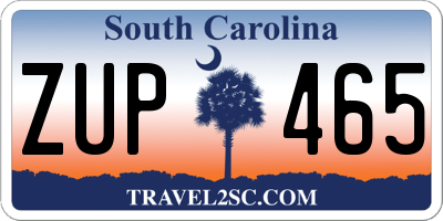 SC license plate ZUP465