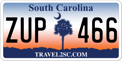 SC license plate ZUP466