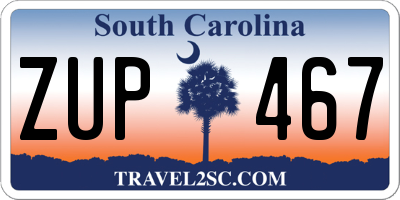 SC license plate ZUP467